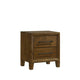 Lary Nightstand | 2 Drawers | Rustic Farmhouse Walnut Brown Finish