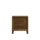 Lary Nightstand | 2 Drawers | Rustic Farmhouse Walnut Brown Finish