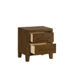 Lary Nightstand | 2 Drawers | Rustic Farmhouse Walnut Brown Finish