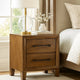 Lary Nightstand | 2 Drawers | Rustic Farmhouse Walnut Brown Finish