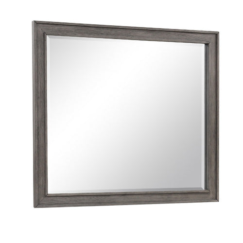 Leslee Dresser Mirror | Embossed Oak Laminate | Dark Gray Finish 44"