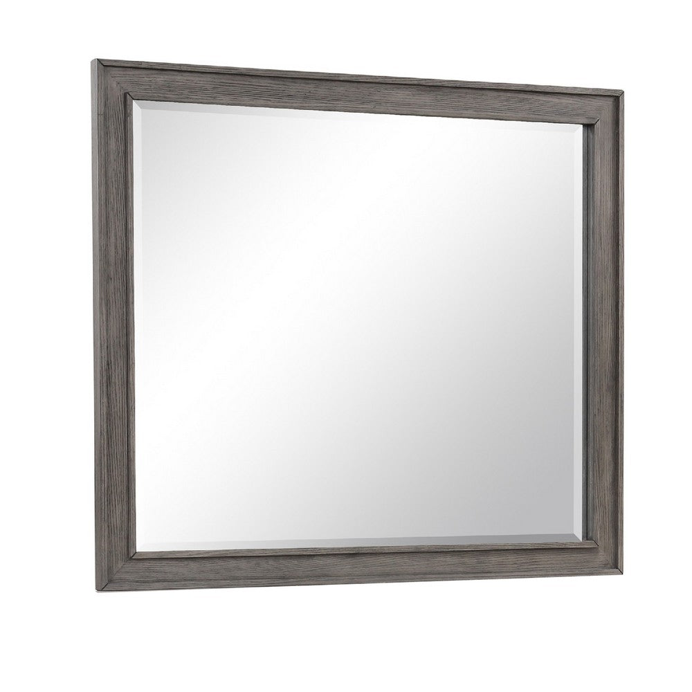 Leslee Dresser Mirror | Embossed Oak Laminate | Dark Gray Finish 44"