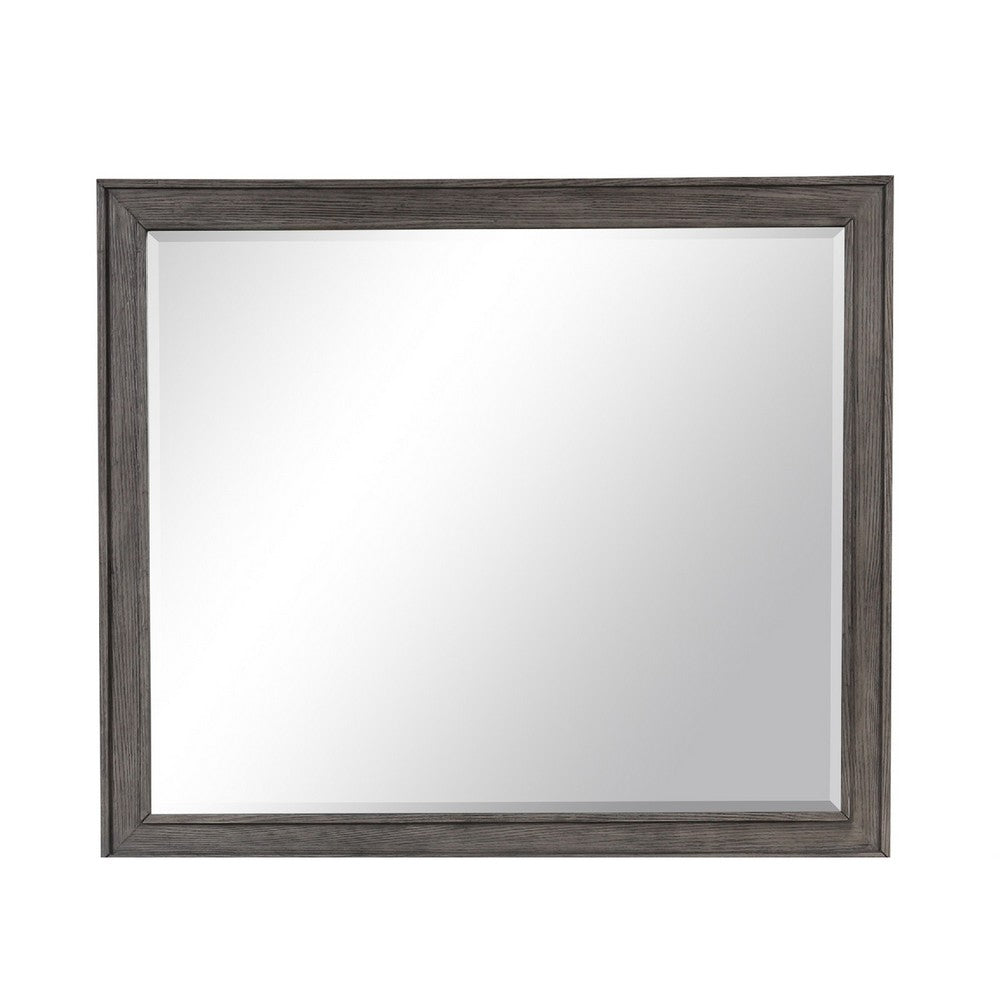 Leslee Dresser Mirror | Embossed Oak Laminate | Dark Gray Finish 44"