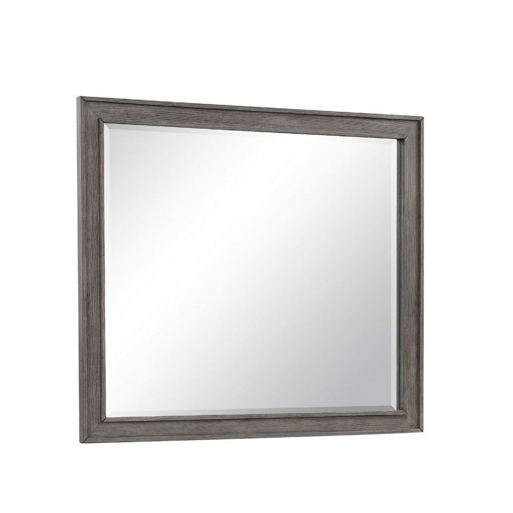 Leslee Dresser Mirror | Embossed Oak Laminate | Dark Gray Finish 44"