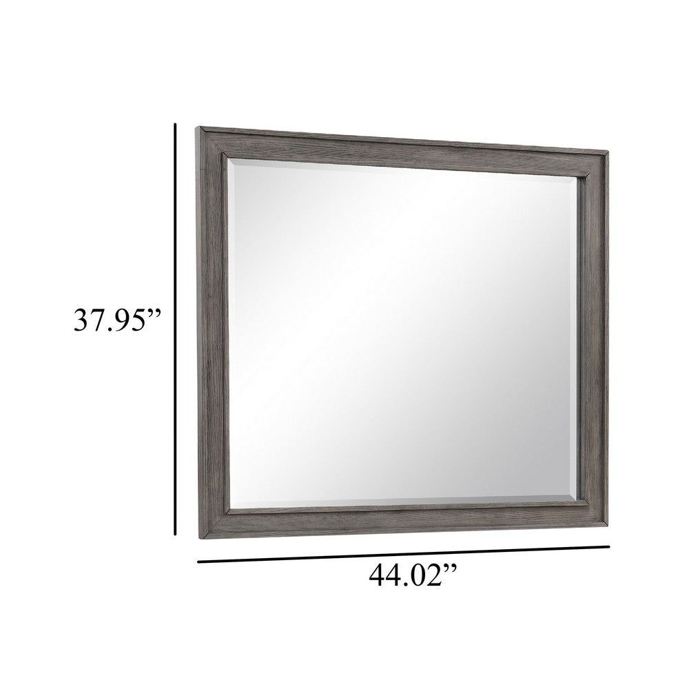 Leslee Dresser Mirror | Embossed Oak Laminate | Dark Gray Finish 44"