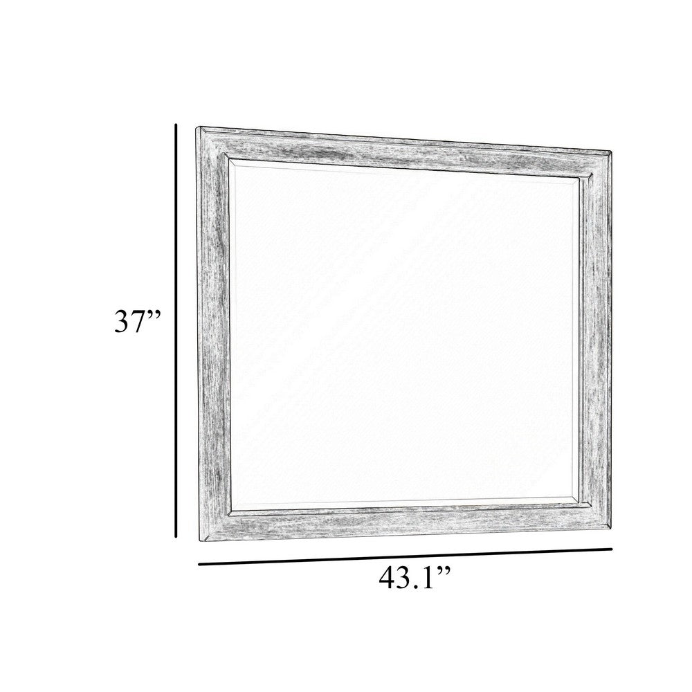 Limi Dresser Mirror | Brushed Gray Solid Acacia Wood | 43"