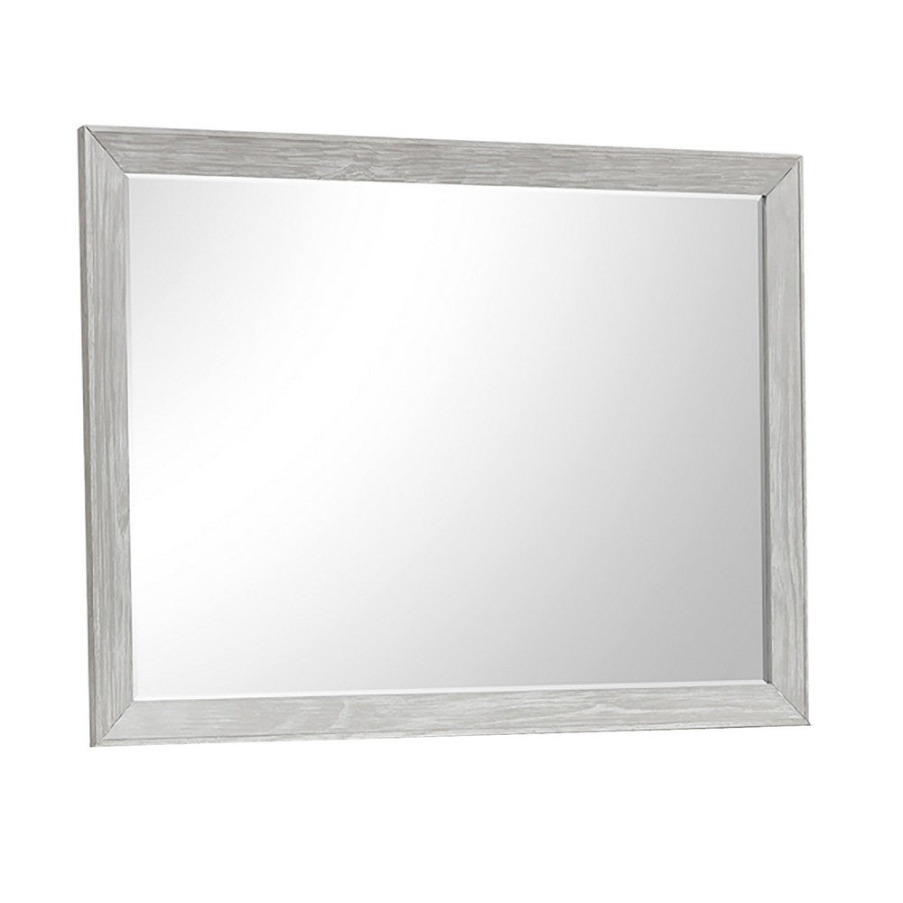Ion Dresser Mirror | Picture Frame Molding | Mist Gray Solid Acacia Wood