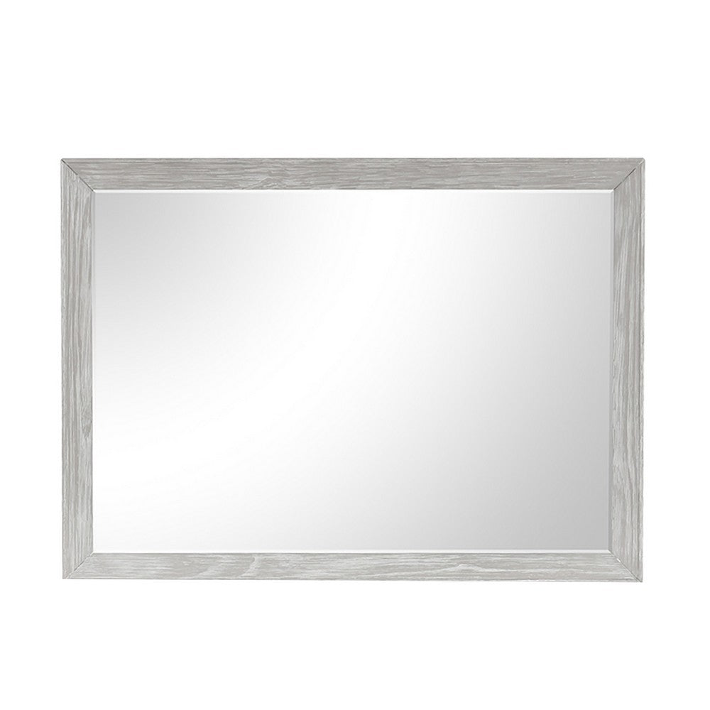 Ion Dresser Mirror | Picture Frame Molding | Mist Gray Solid Acacia Wood