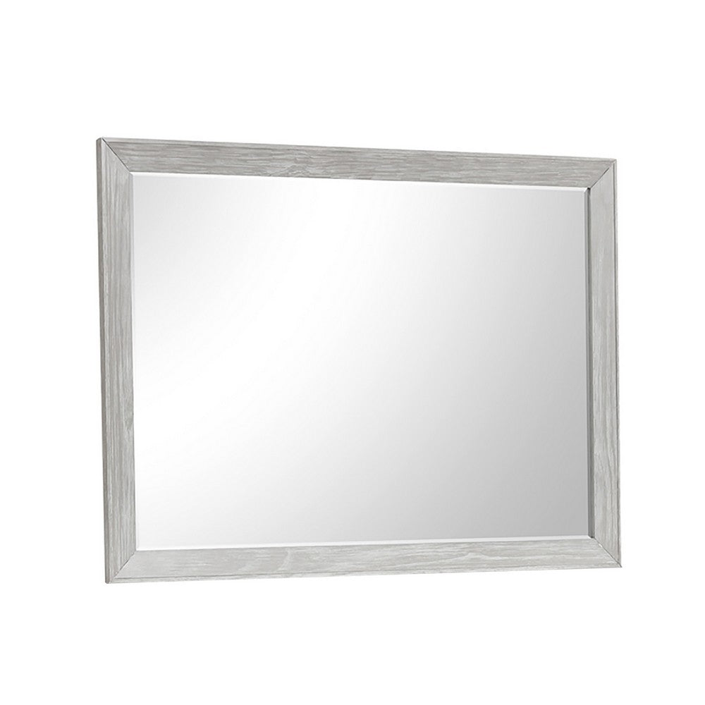Ion Dresser Mirror | Picture Frame Molding | Mist Gray Solid Acacia Wood