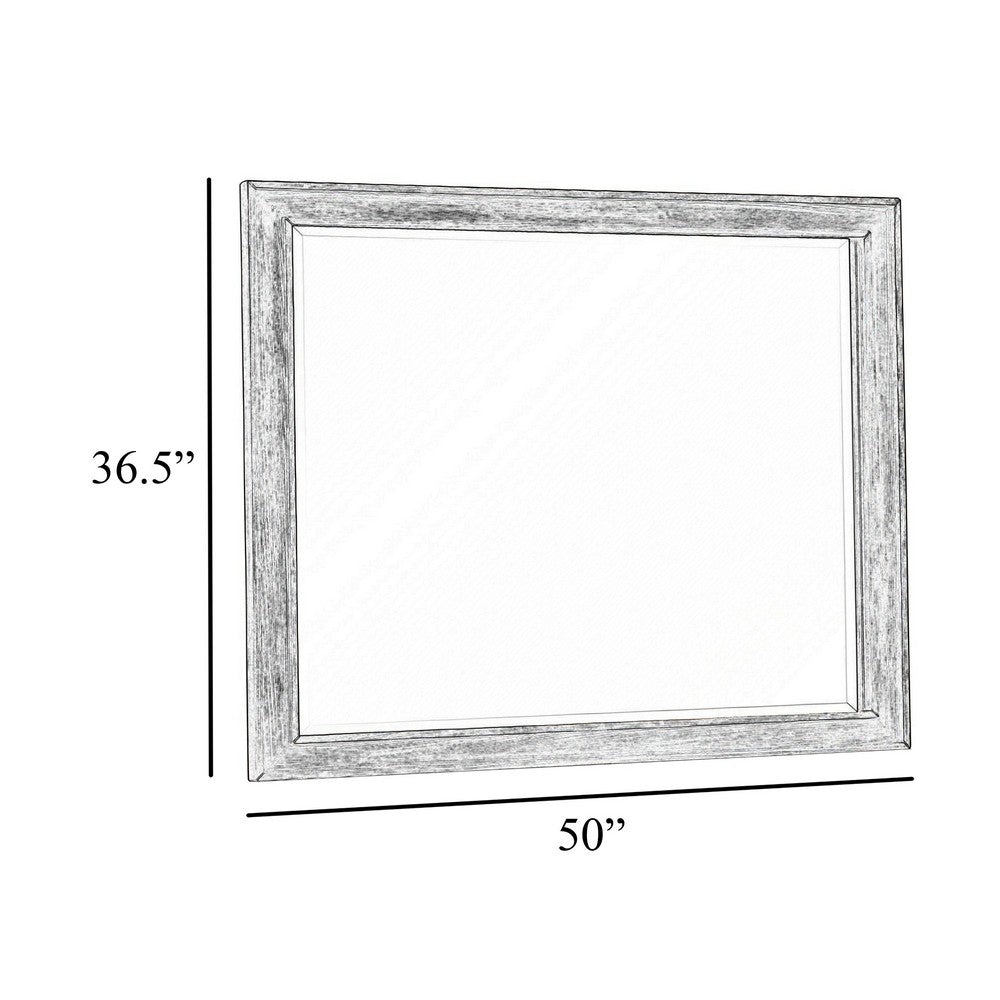 Ion Dresser Mirror | Picture Frame Molding | Mist Gray Solid Acacia Wood