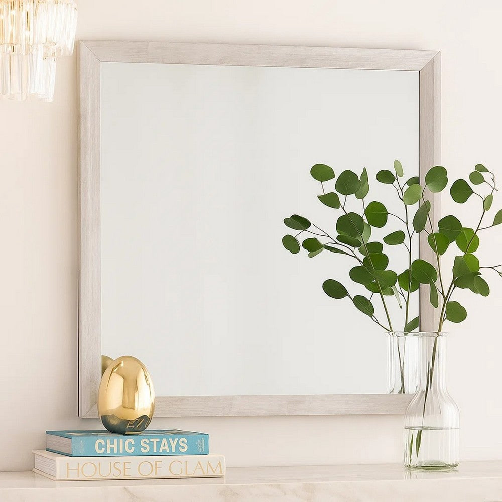 Bisca Dresser Mirror | 40" Square | Driftwood Gray Decorative Laminate
