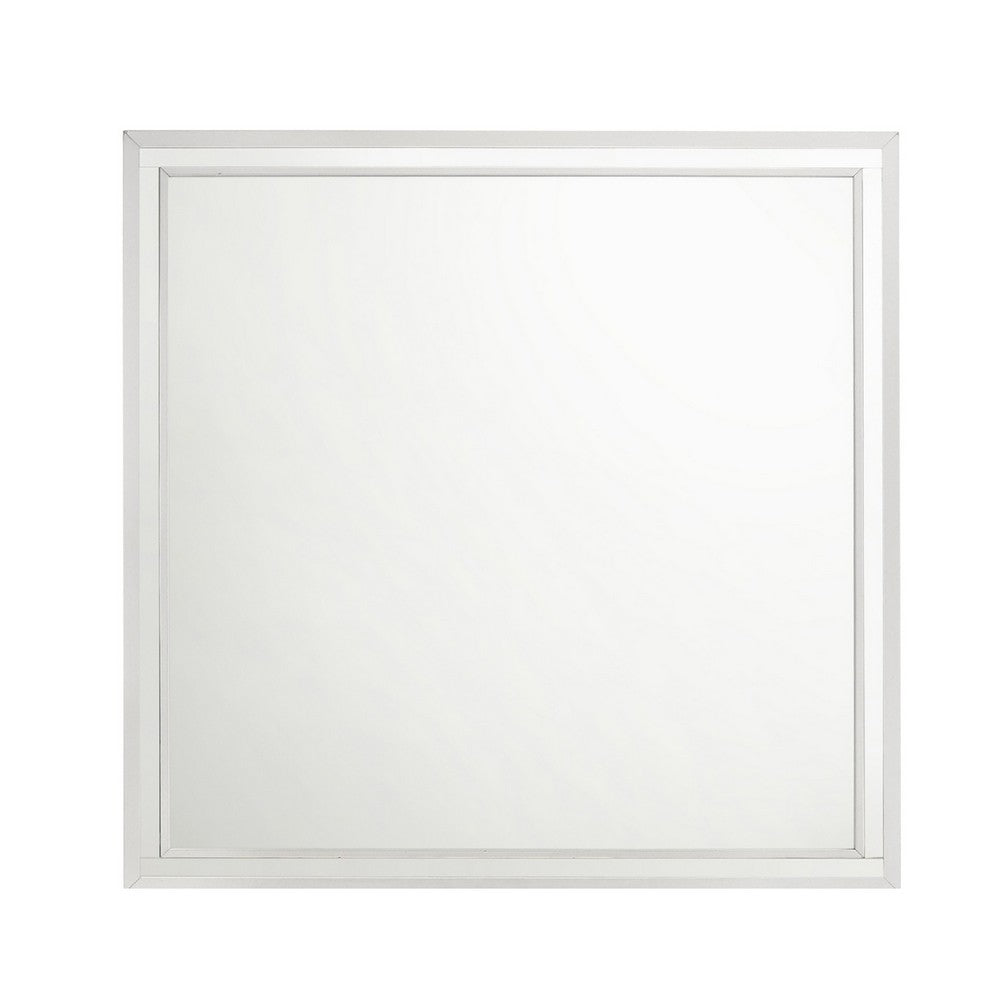 Ruo Dresser Mirror | 40" Square Frame | Low Distortion | Glossy White