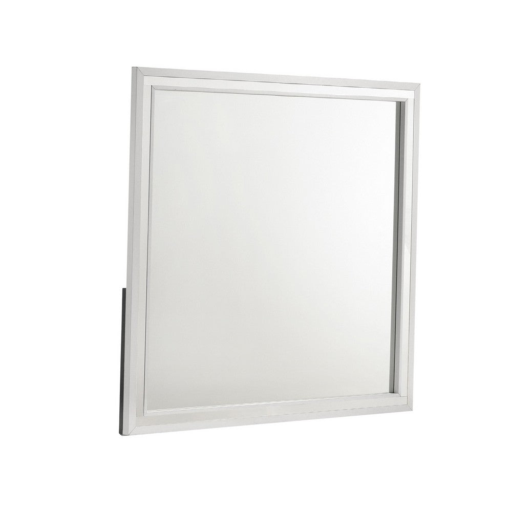 Ruo Dresser Mirror | 40" Square Frame | Low Distortion | Glossy White