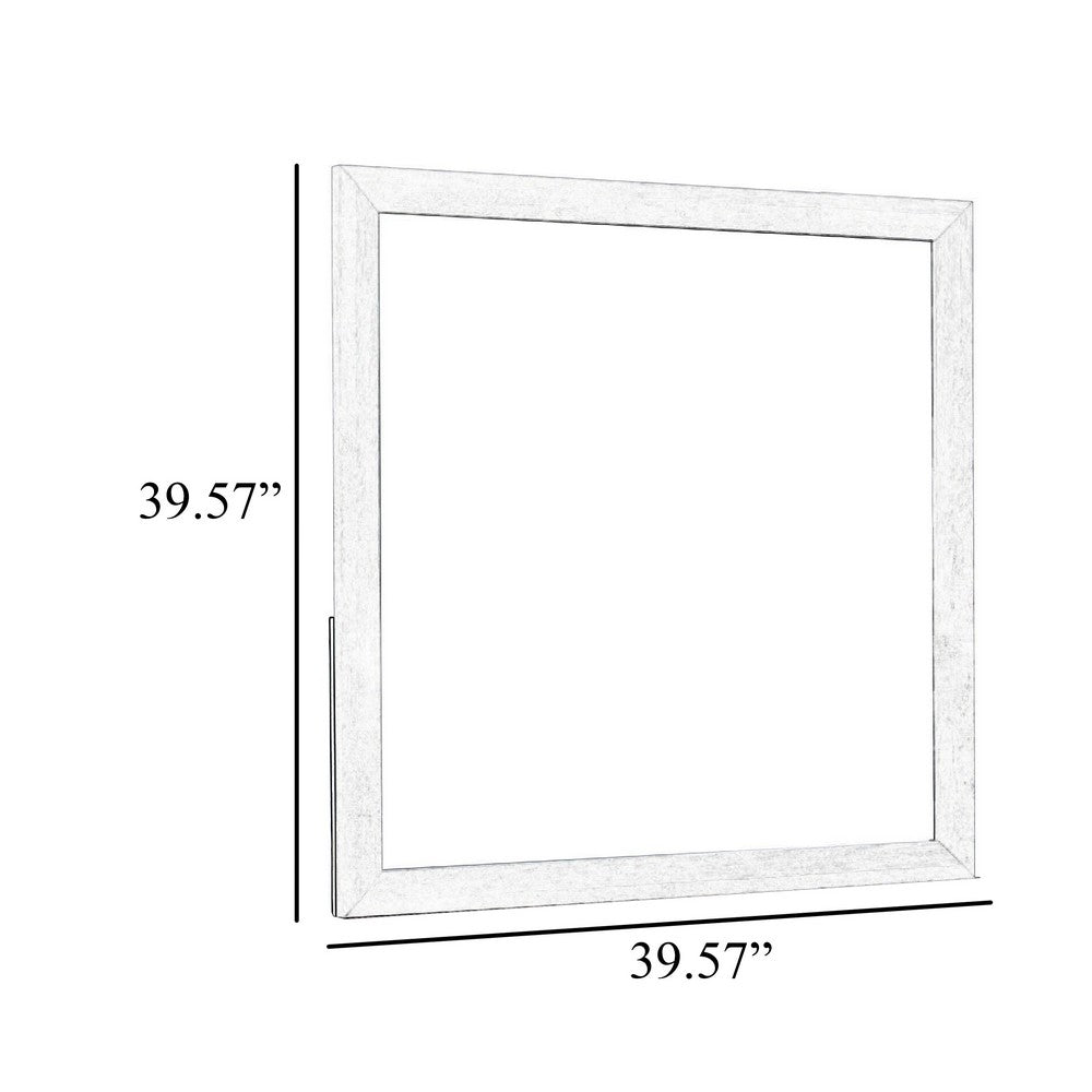 Ruo Dresser Mirror | 40" Square Frame | Low Distortion | Glossy White