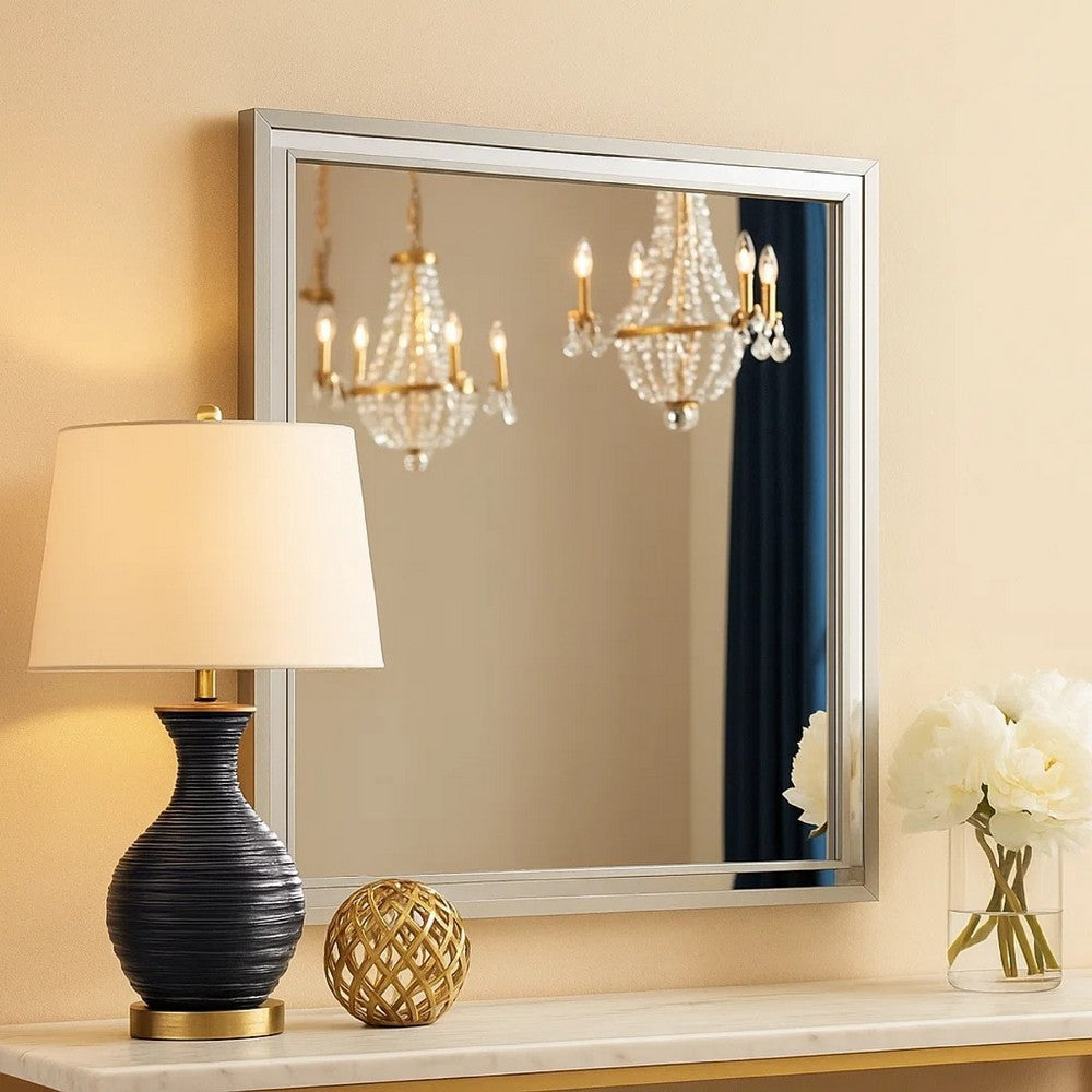 Ruo Dresser Mirror | 40" Square Frame | Low Distortion | Glossy White