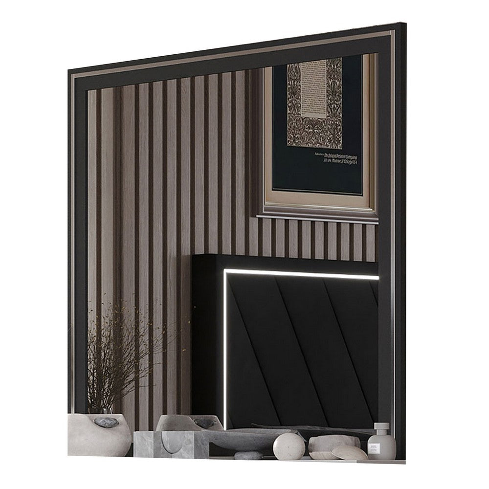 Zoe Dresser Mirror | 40" Square Black Laminate | Low Distortion