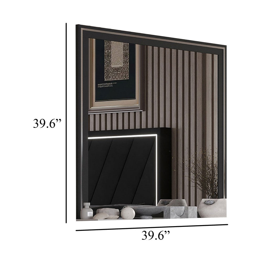 Zoe Dresser Mirror | 40" Square Black Laminate | Low Distortion