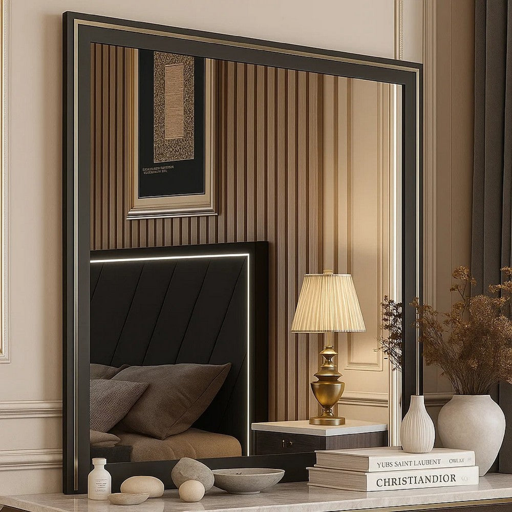 Zoe Dresser Mirror | 40" Square Black Laminate | Low Distortion