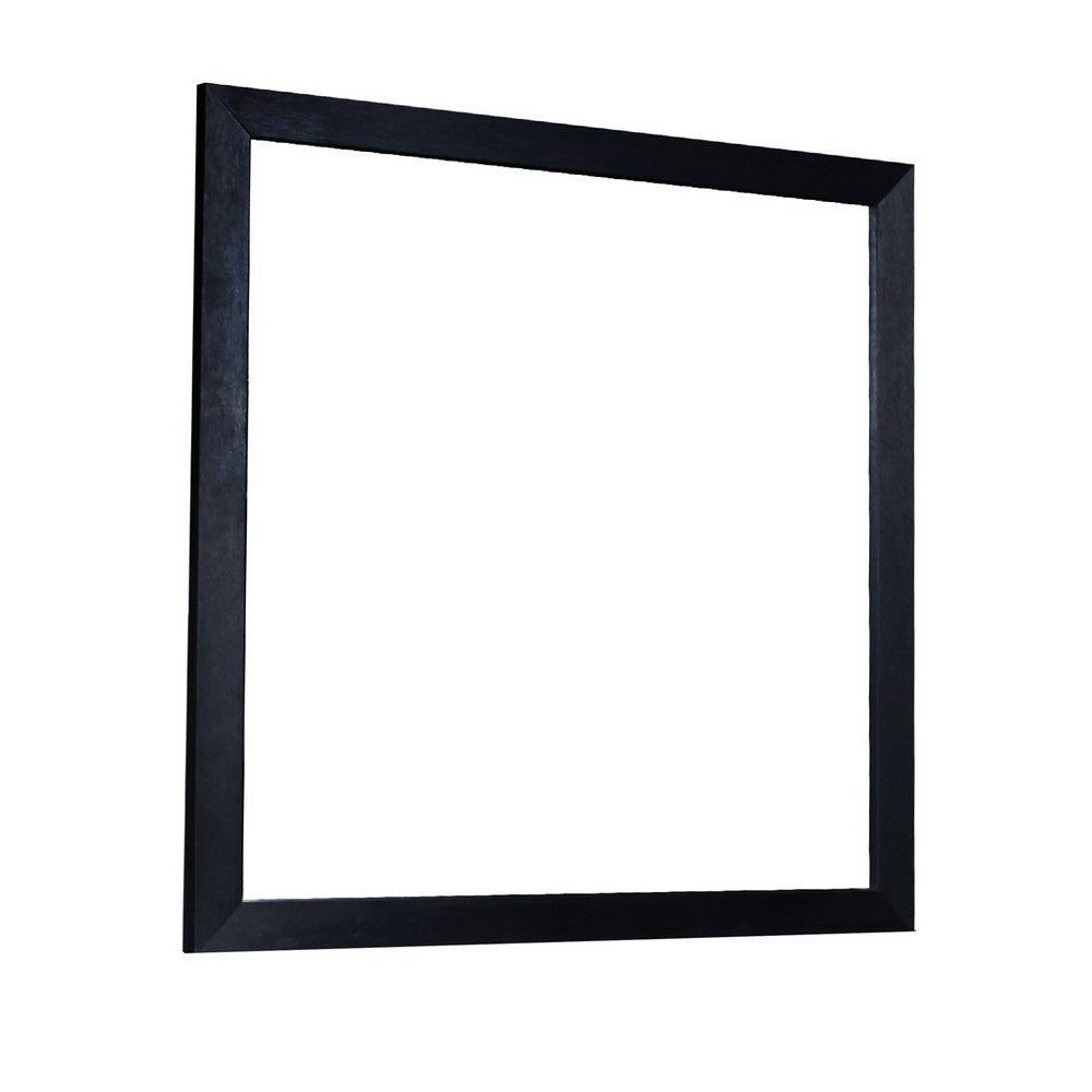 Theo Dresser Mirror | 40" Square Black Frame | Beveled Low Distortion