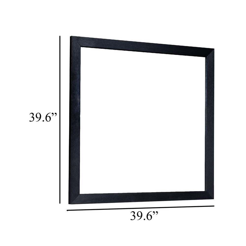 Theo Dresser Mirror | 40" Square Black Frame | Beveled Low Distortion