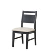 Saby Dining Side Chair Set of 2 | White Padded Seat | Black Frame