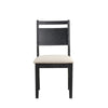 Saby Dining Side Chair Set of 2 | White Padded Seat | Black Frame