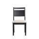 Saby Dining Side Chair Set of 2 | White Padded Seat | Black Frame