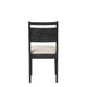 Saby Dining Side Chair Set of 2 | White Padded Seat | Black Frame
