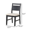 Saby Dining Side Chair Set of 2 | White Padded Seat | Black Frame