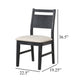 Saby Dining Side Chair Set of 2 | White Padded Seat | Black Frame