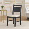 Saby Dining Side Chair Set of 2 | White Padded Seat | Black Frame