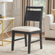 Saby Dining Side Chair Set of 2 | White Padded Seat | Black Frame