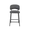 Bly Counter Stool Chair Set of 2 | Gray Faux Leather | Iron Base