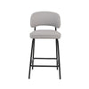 Bly Counter Stool Chair Set of 2 | Ivory Faux Leather | Iron Base