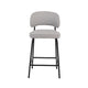 Bly Counter Stool Chair Set of 2 | Ivory Faux Leather | Iron Base