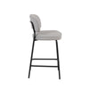 Bly Counter Stool Chair Set of 2 | Ivory Faux Leather | Iron Base