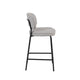 Bly Counter Stool Chair Set of 2 | Ivory Faux Leather | Iron Base