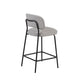 Bly Counter Stool Chair Set of 2 | Ivory Faux Leather | Iron Base