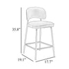 Bly Counter Stool Chair Set of 2 | Ivory Faux Leather | Iron Base