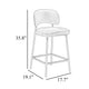 Bly Counter Stool Chair Set of 2 | Ivory Faux Leather | Iron Base