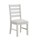 Exy Dining Side Chair Set of 2 | White Padded Seat w Ladder Back | Gray