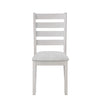 Exy Dining Side Chair Set of 2 | White Padded Seat w Ladder Back | Gray