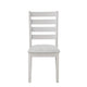 Exy Dining Side Chair Set of 2 | White Padded Seat w Ladder Back | Gray