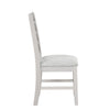 Exy Dining Side Chair Set of 2 | White Padded Seat w Ladder Back | Gray