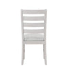 Exy Dining Side Chair Set of 2 | White Padded Seat w Ladder Back | Gray