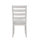 Exy Dining Side Chair Set of 2 | White Padded Seat w Ladder Back | Gray