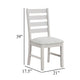 Exy Dining Side Chair Set of 2 | White Padded Seat w Ladder Back | Gray