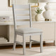 Exy Dining Side Chair Set of 2 | White Padded Seat w Ladder Back | Gray