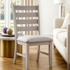Exy Dining Side Chair Set of 2 | White Padded Seat w Ladder Back | Gray