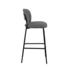 Bly Bar Stool Chair Set of 2 | Gray Faux Leather Fabric | Iron Base